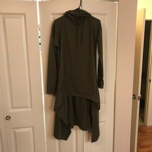 Cowl hood duster sweater